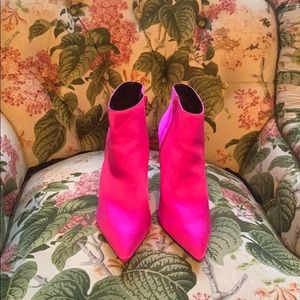 Brand new ASOS hot neon pink pointy booties sz10